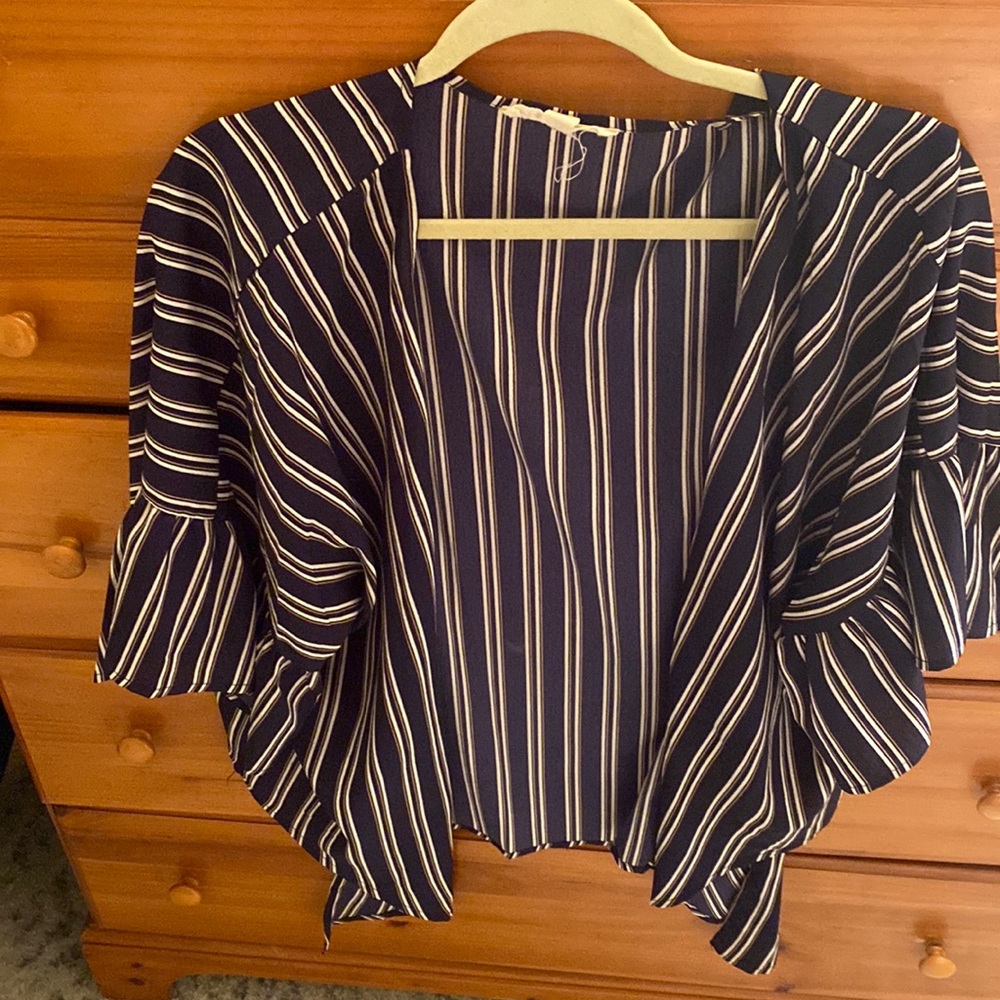 Blue and white striped forever 21 top
